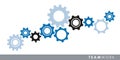 Teamwork concept with gears cogs Royalty Free Stock Photo