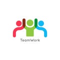 Teamwork concept logo. Team work icon on white