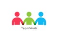 Teamwork concept logo. Team work icon on white Royalty Free Stock Photo