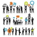 Teamwork Concept Silhouettes of Business People in the Row Royalty Free Stock Photo