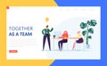 Teamwork Creative Idea Concept for Landing Page. Agency Character Brainstorm for New Digital Business Strategy Team Work Royalty Free Stock Photo