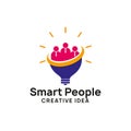 teamwork creative idea logo design template. bulb icon symbol design