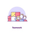 Teamwork creative UI concept icon
