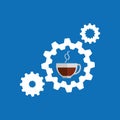 teamwork cup coffee gear icon Royalty Free Stock Photo