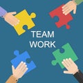 Teamwork design over white background, vector illustration. Royalty Free Stock Photo