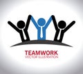 Teamwork design over white backgroundvector illustration Royalty Free Stock Photo