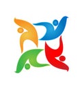 Teamwork energetic people vector logo