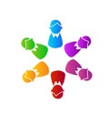 Teamwork executives busines people colorful icon vector