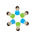 Teamwork executives business meeting people vector logo