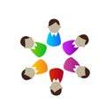 Teamwork executives business meeting people vector logo