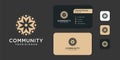 Teamwork family community logo and business card design inspiration