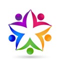 Teamwork flower unity people hands icon vector concept