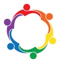 Teamwork friendship people logo