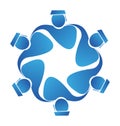 Teamwork graduates icon logo vector