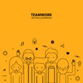 Teamwork Graphic Design Style Modern Royalty Free Stock Photo