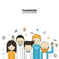 Teamwork Graphic Design Style Modern Royalty Free Stock Photo