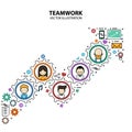 Teamwork Graphic Design Style Modern Royalty Free Stock Photo