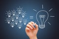 Teamwork Great Idea Light Bulbs Concept