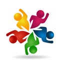 Teamwork group of energetic people icon logo