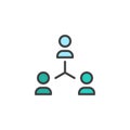 Teamwork group filled outline icon