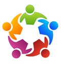 Teamwork group people working together vector logo