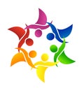 Teamwork group of working friends logo vector Royalty Free Stock Photo