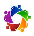 Teamwork group of working friends logo vector Royalty Free Stock Photo