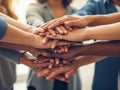Teamwork Hand Stack: Diverse People Collaboration and Unity Concept Royalty Free Stock Photo