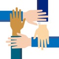 Teamwork Hands in Working Group, Business Partnership Icon