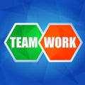 Teamwork in hexagons, flat design Royalty Free Stock Photo