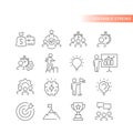 Teamwork, human resources line icon set