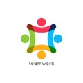 Teamwork icon business concept. Team work union logo on white background Royalty Free Stock Photo