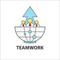 Teamwork icon, businessman office worker connection business con