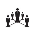 The teamwork icon. Leadership and connection, business teams symbol. Flat illustration