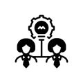 Black solid icon for Teamwork, office and work Royalty Free Stock Photo