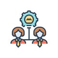 Color illustration icon for Teamwork, office and work Royalty Free Stock Photo