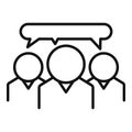 Teamwork icon outline vector. People talk