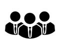 Teamwork icon, staff, partnership, three person - stock vector