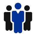 Teamwork icon, staff, partnership, three person - vector