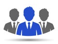 Teamwork icon, staff, partnership, three person - vector for stock