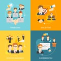 Teamwork icons flat Royalty Free Stock Photo