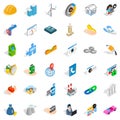 Teamwork icons set, isometric style Royalty Free Stock Photo