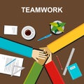 Teamwork illustration. Teamwork concept. Flat design illustration concepts for teamwork, team, meeting, business, finance