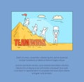 Teamwork Image and Text on Vector Illustration