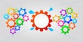 Teamwork infographic concept with colorful gears icons. Business strategy, leadership. Idea of partnership and collaboration. Royalty Free Stock Photo