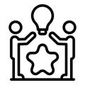 Teamwork innovation icon, outline style