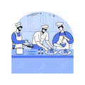 Teamwork in the kitchen isolated cartoon vector illustrations.