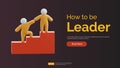 Teamwork Leader Help 3D icon. Banner Business Landing Page Vector illustration