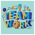 teamwork lettering design. Vector illustration decorative design