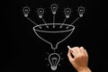 Teamwork Light Bulbs Funnel Concept